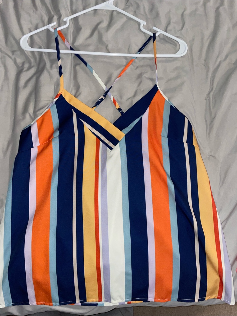 Striped Multicolor Crisscross Tank One-Piece for Kids